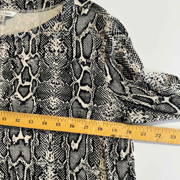 John Mark Top Snake Print Mature Asymmetric Tunic Stretchy Flowy Loose Fit Sz M - Picture 11 of 12